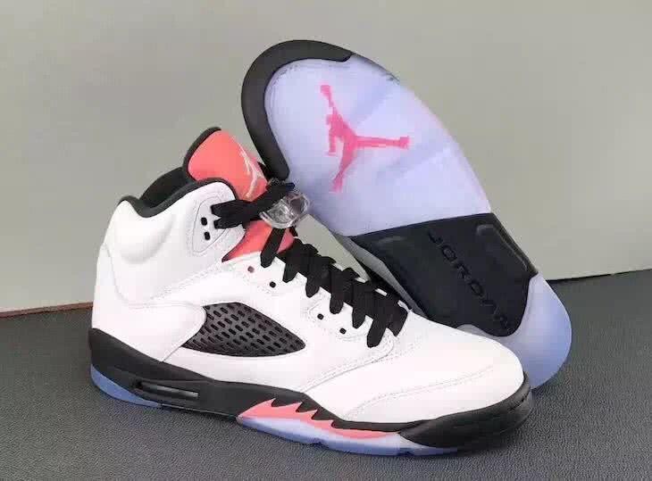 Air Jordan 5 Black White And Pink Women 1