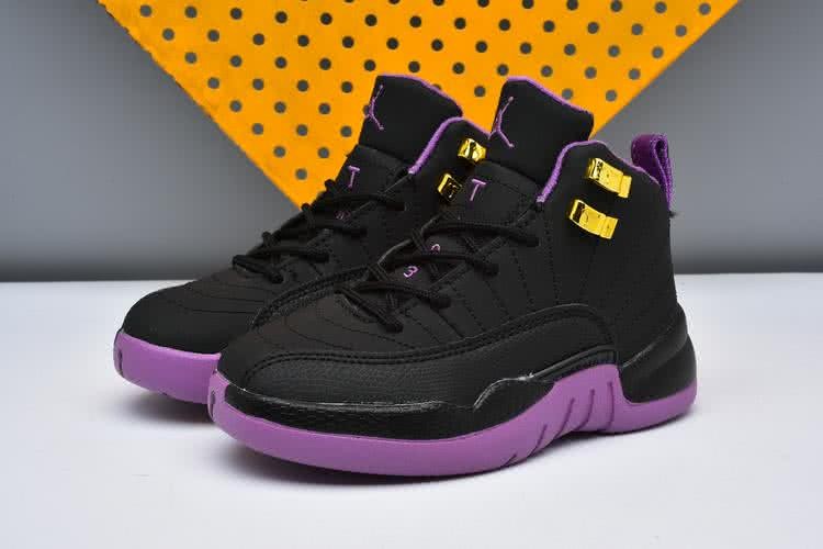Air Jordan 13 Kids Black Upper And Purple Sole 3