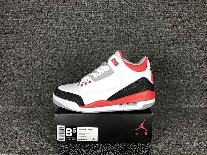 Air Jordan 3 Shoes Black Red And White Men 1