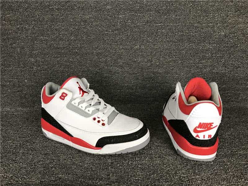 Air Jordan 3 Shoes Black Red And White Men 8