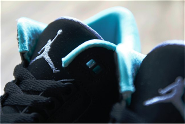 Air Jordan 3 Shoes Black And Blue Women 3
