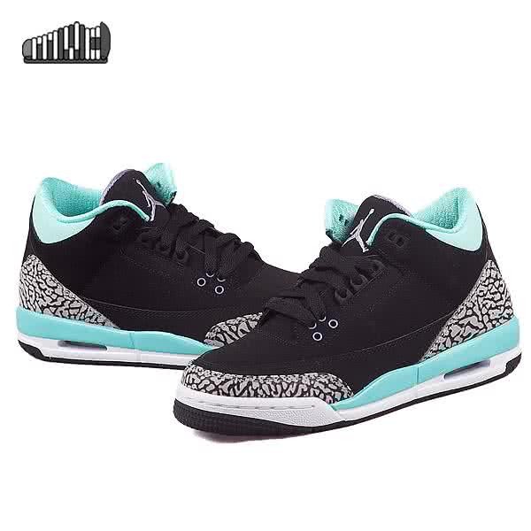 Air Jordan 3 Shoes Black And Blue Women 4