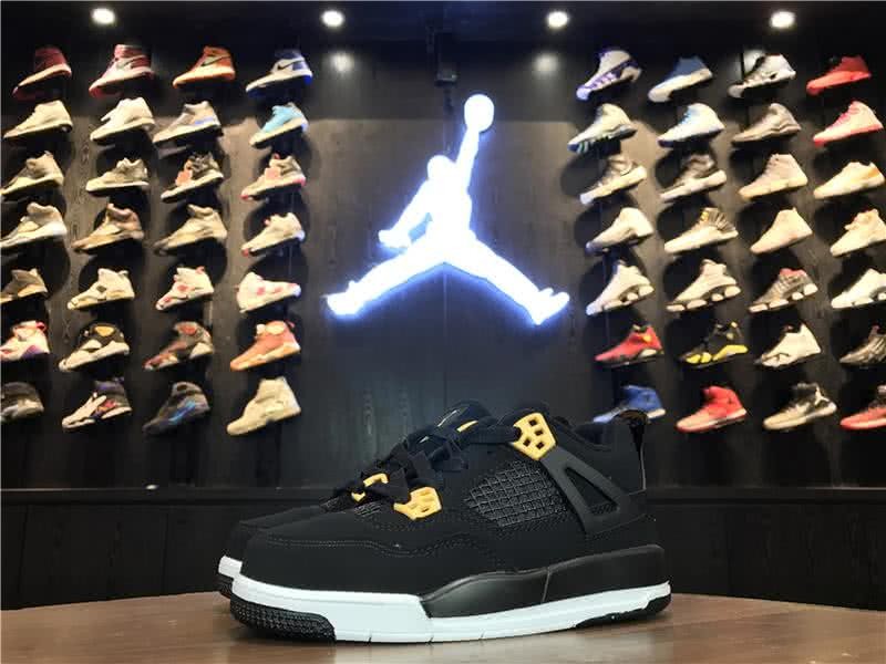 Air Jordan 4 Black And Gold Children 4