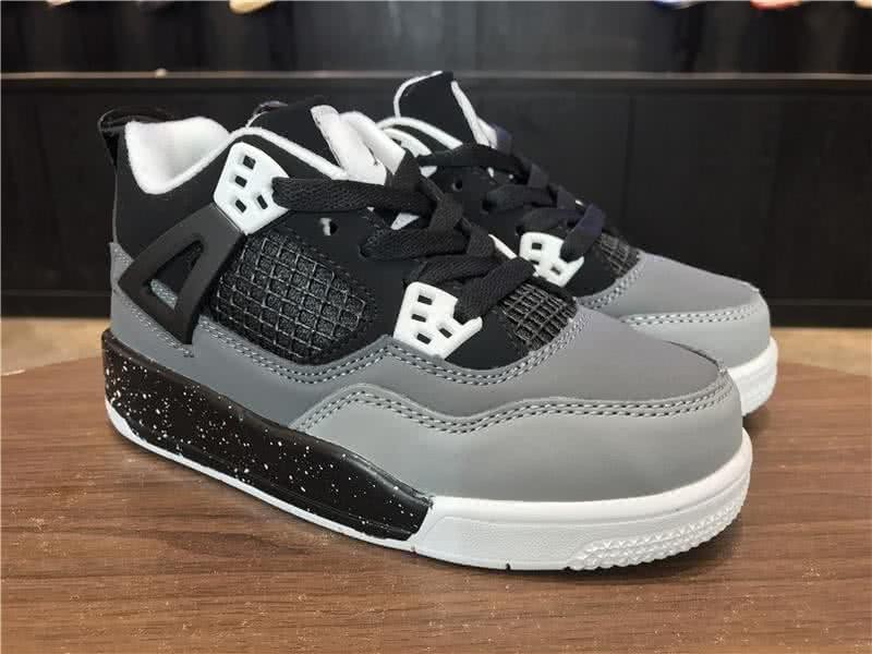 Air Jordan 4 Black And Grey Children 6
