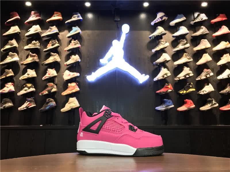 Air Jordan 4 Pink And Black Children 2