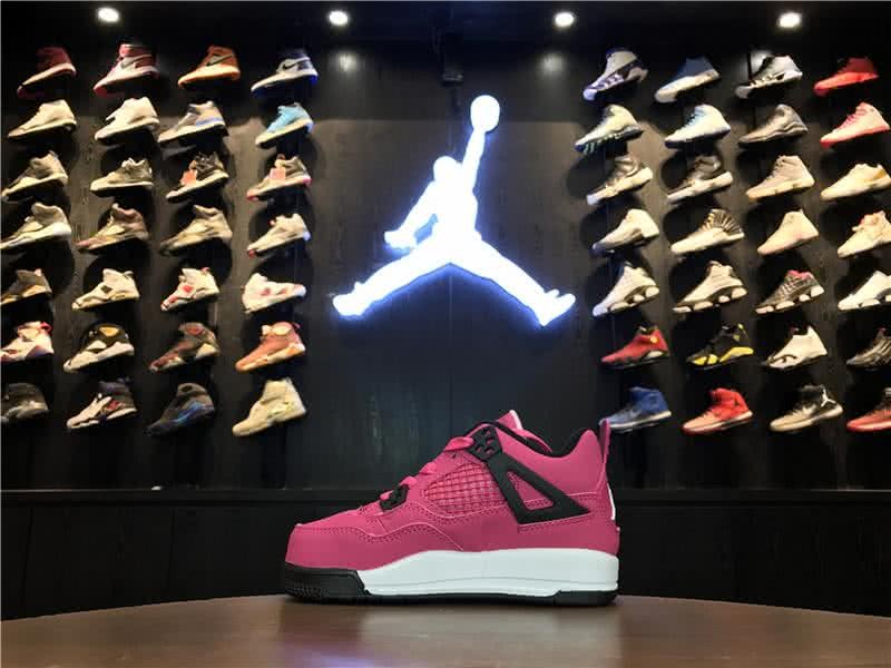 Air Jordan 4 Pink And Black Children 3