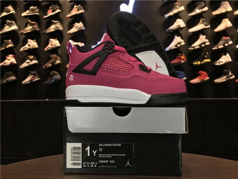 Air Jordan 4 Pink And Black Children 1