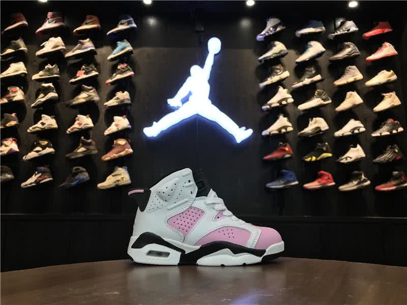 Air Jordan 6 Shos White And Pink Chirldren 2