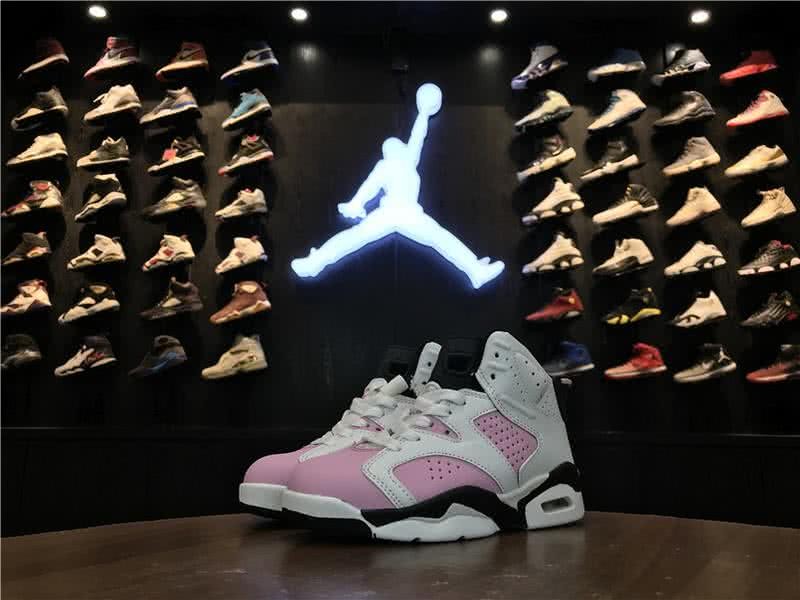 Air Jordan 6 Shos White And Pink Chirldren 5