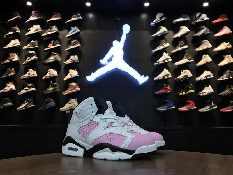 Air Jordan 6 Shos White And Pink Chirldren 7