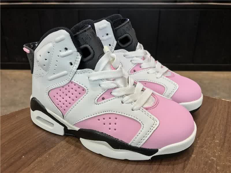 Air Jordan 6 Shos White And Pink Chirldren 8