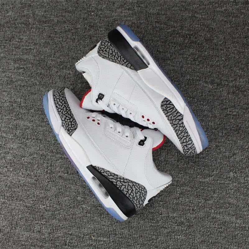 Air Jordan 3 Shoes White Red And Grey Men 4