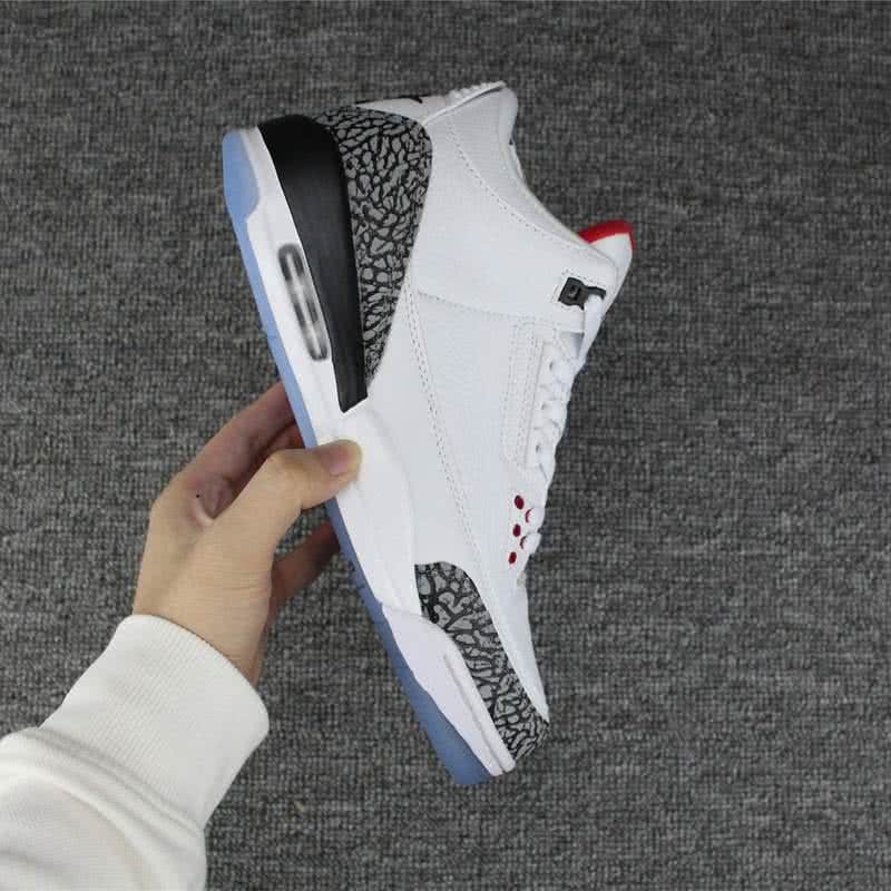 Air Jordan 3 Shoes White Red And Grey Men 5