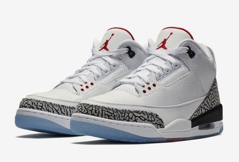 Air Jordan 3 Shoes White Red And Grey Men 6