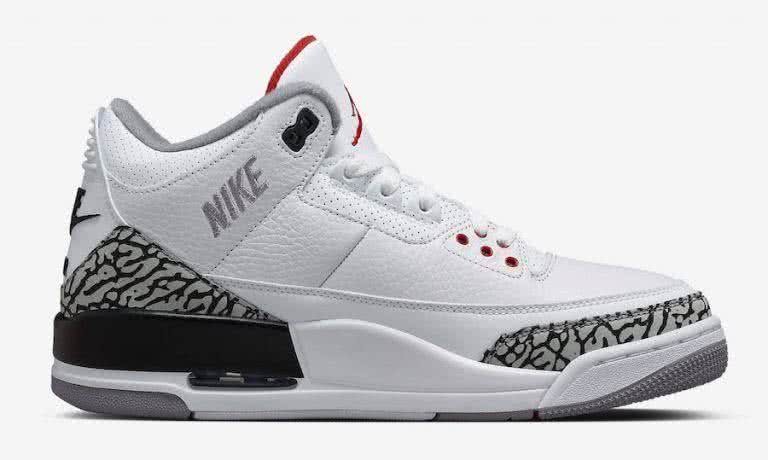 Air Jordan 3 Shoes White Black And Grey Men 3