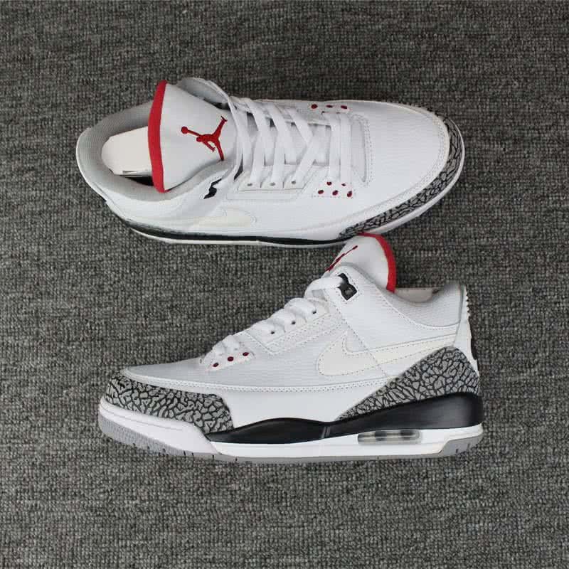 Air Jordan 3 Shoes White Black And Grey Men 5