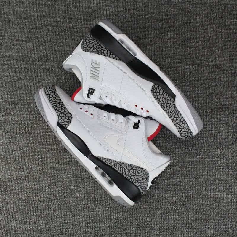 Air Jordan 3 Shoes White Black And Grey Men 6