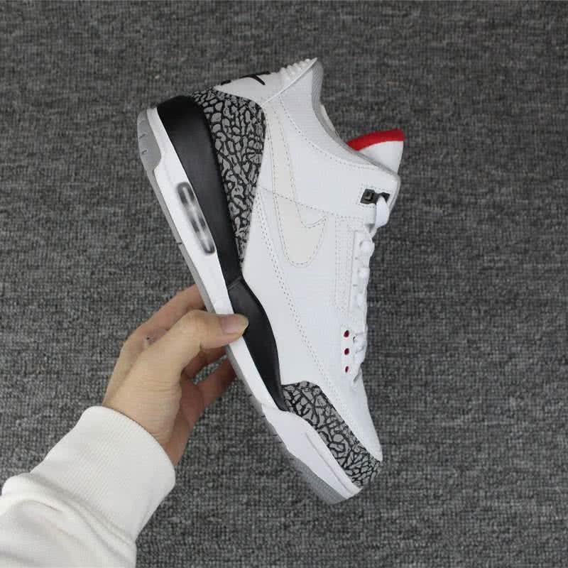 Air Jordan 3 Shoes White Black And Grey Men 7