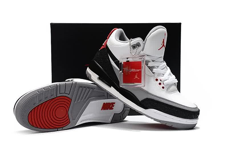 Air Jordan 3 Shoes White Black And Red Men 4