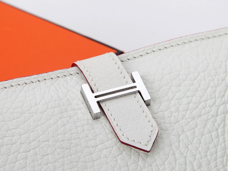 Hermes Dogon Togo Original Calfskin Bearn Japonaise Bi-Fold Wallet White 3