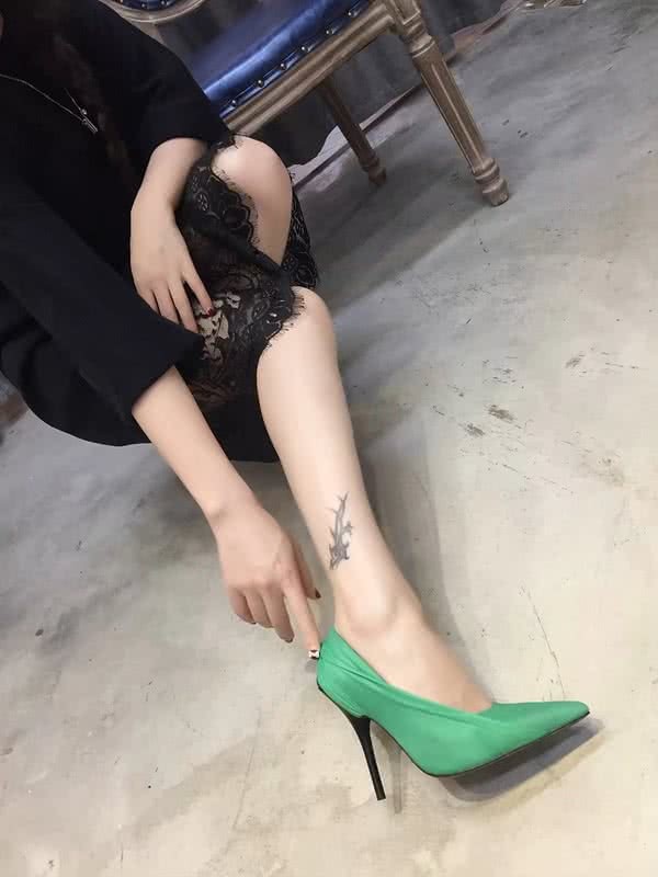 Balenciaga High-Heel Ruched Leather Pumps in Green 8