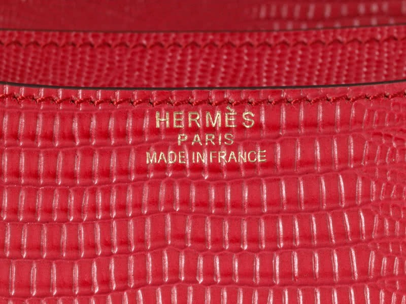 Hermes Constance 23 Single Shoulder Bag Lizard Leather Red 8