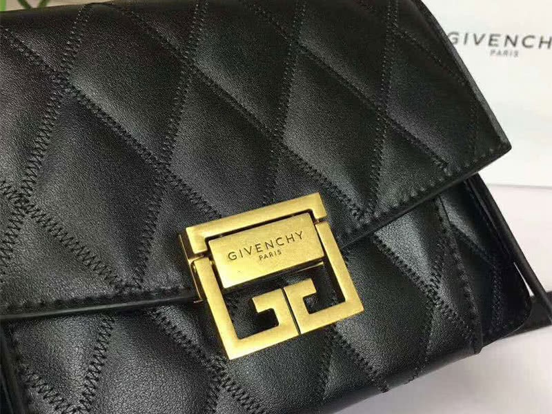 Givenchy gv3 Calfskin Quilted Leather Flap Bag Black 5