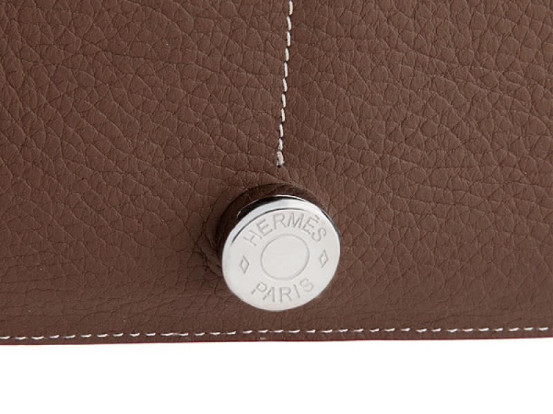 Hermes Dogon Togo Original Leather Combined Wallet Khaki 6