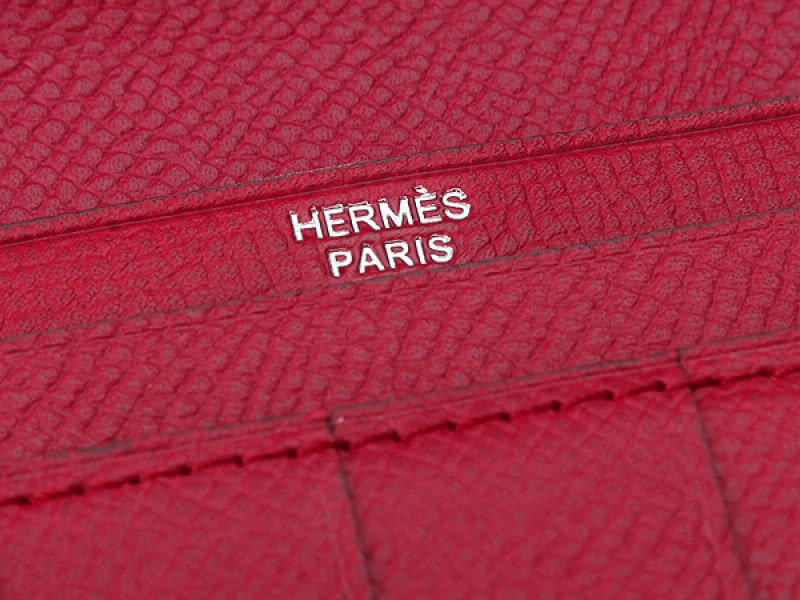 Hermes Epsom Original Calfskin Bearn Japonaise Bi-Fold Wallet Burgundy 5