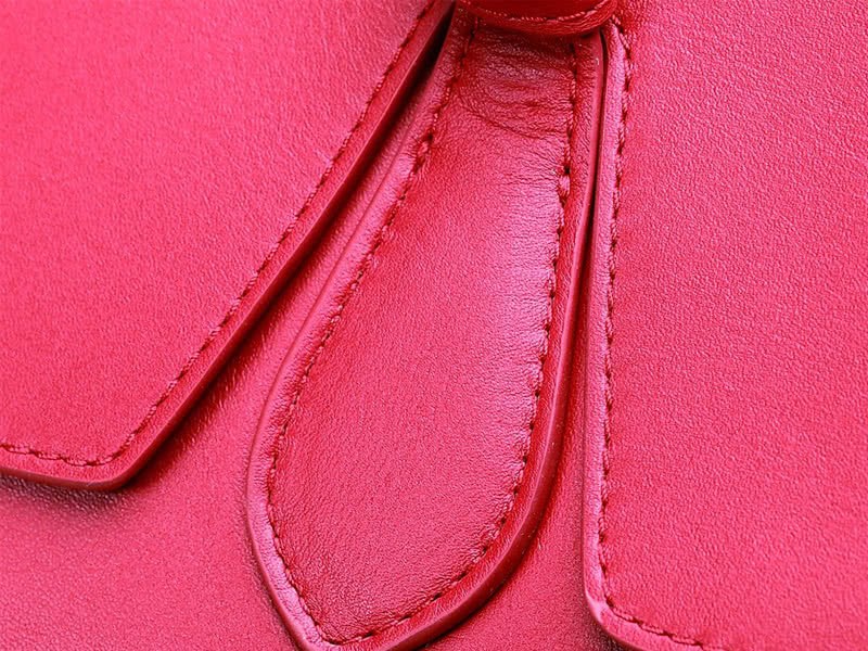 Celine Tie Nano Top Handle Bag Leather Red 10