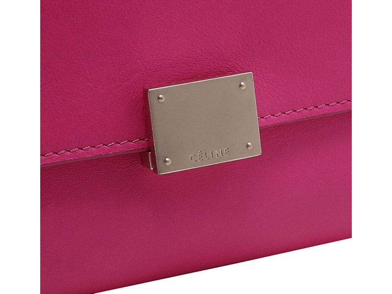 Celine Trapeze Shoulder Bag Calfskin Hot Pink 5