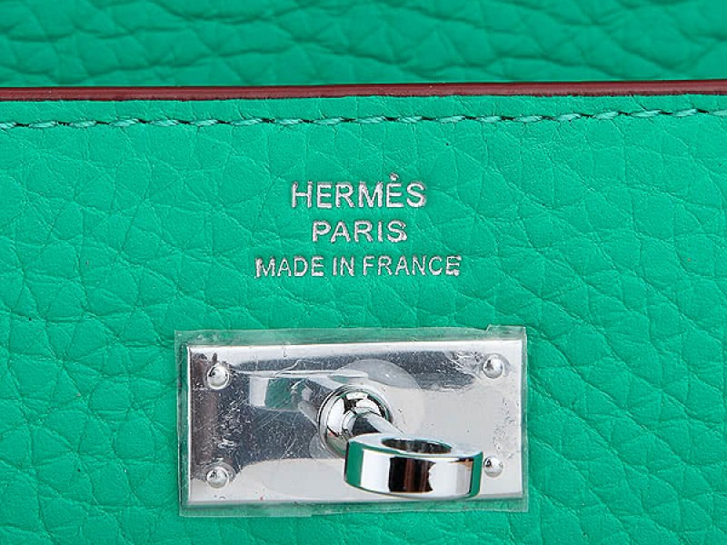Hermes Dogon Togo Original Leather Kelly Long Wallet Green 4
