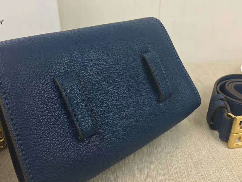 Givenchy Small gv3 Bag In Grained Leather And Suede Blue 5