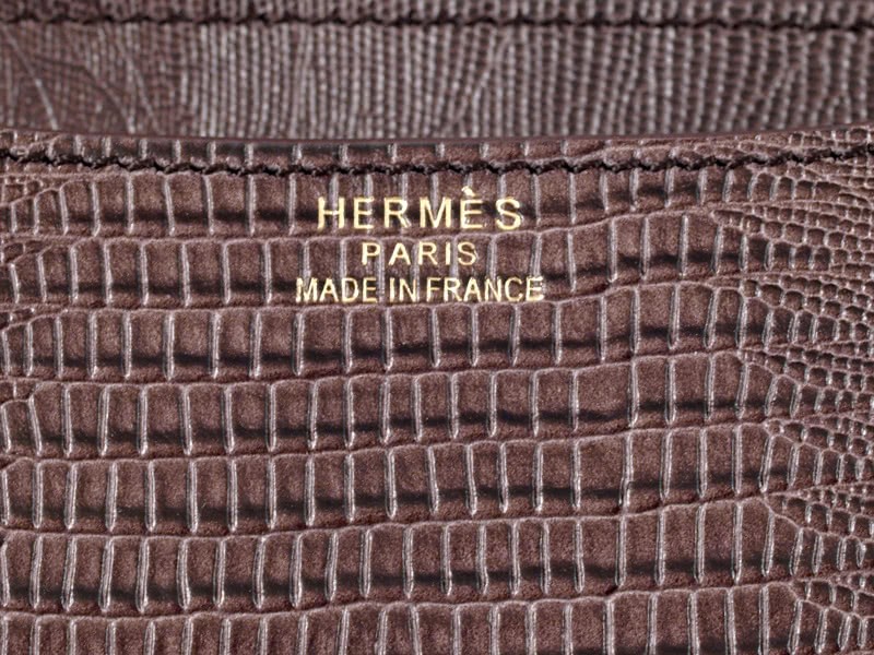 Hermes Constance 23 Single Shoulder Bag Lizard Leather Choco 8