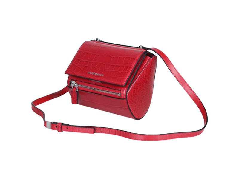 Givenchy Mini Pandora Box Bag Croc Leather Red 1