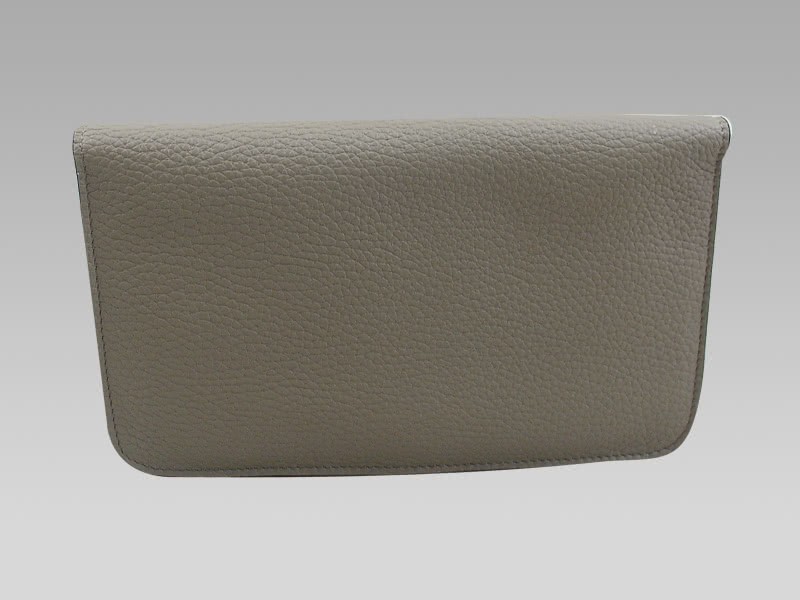 Hermes Dogon Togo Leather Wallet Purse Grey 3