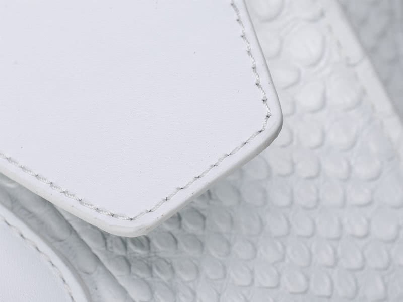 Celine Tie Nano Top Handle Bag Leather White Python 18