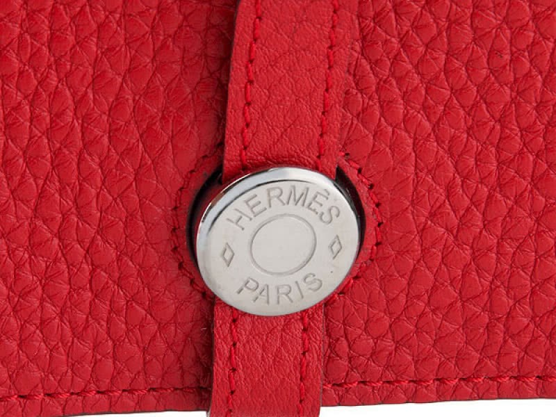 Hermes Dogon Togo Original Leather Combined Wallet Red 6