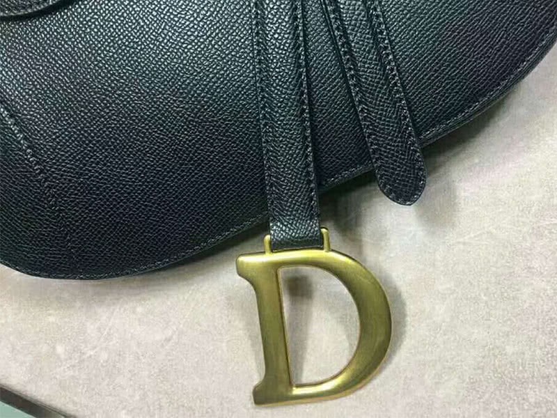 Dior Saddle Calfskin Bag Gold Hardware Black m0446l 7