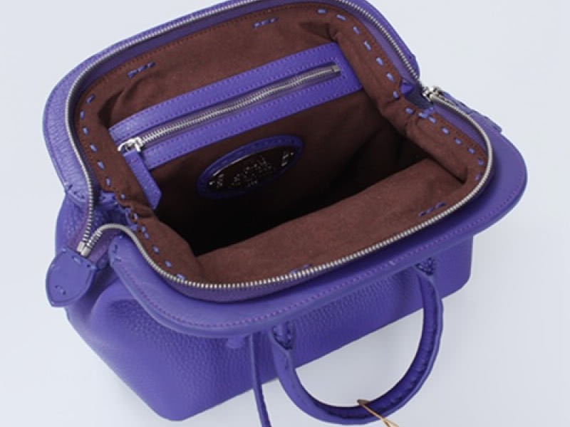 Fendi Original Leather Mini Selleria Adele Satchel Violet 6