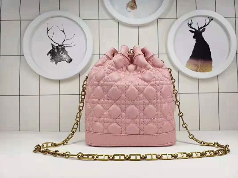 Dior Miss Dior Lambskin Bucket Bag Pink 1