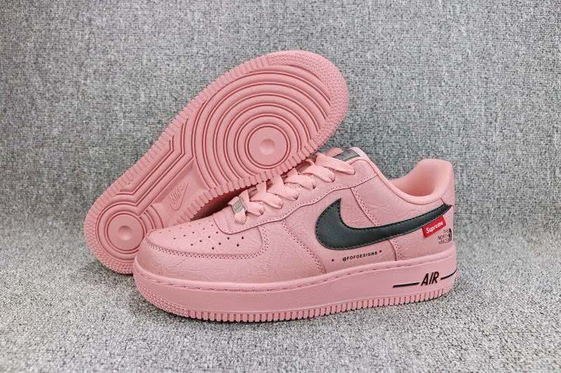 Nike Air force 1 x Supreme x The North Face Shoes Pink Women 1