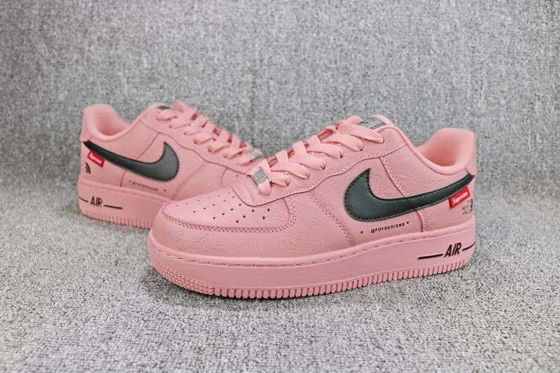 Nike Air force 1 x Supreme x The North Face Shoes Pink Women 2