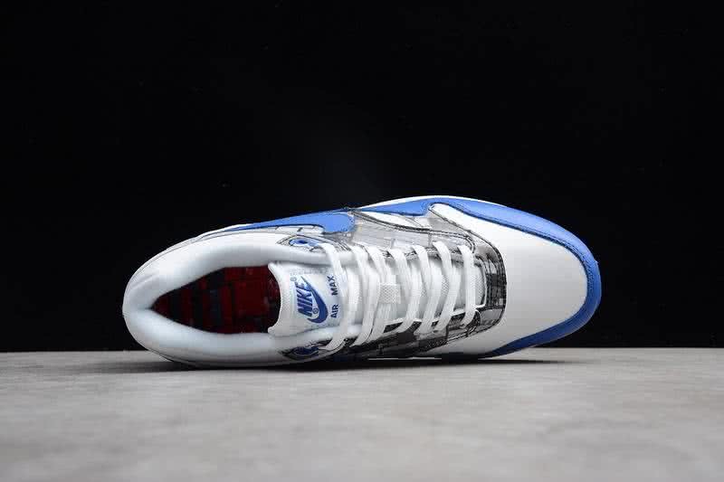 Nike Air Max 1 White Blue Shoes Men 4
