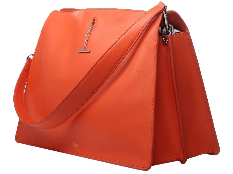 Celine Calf Leather Shoulder Bag Orange 2