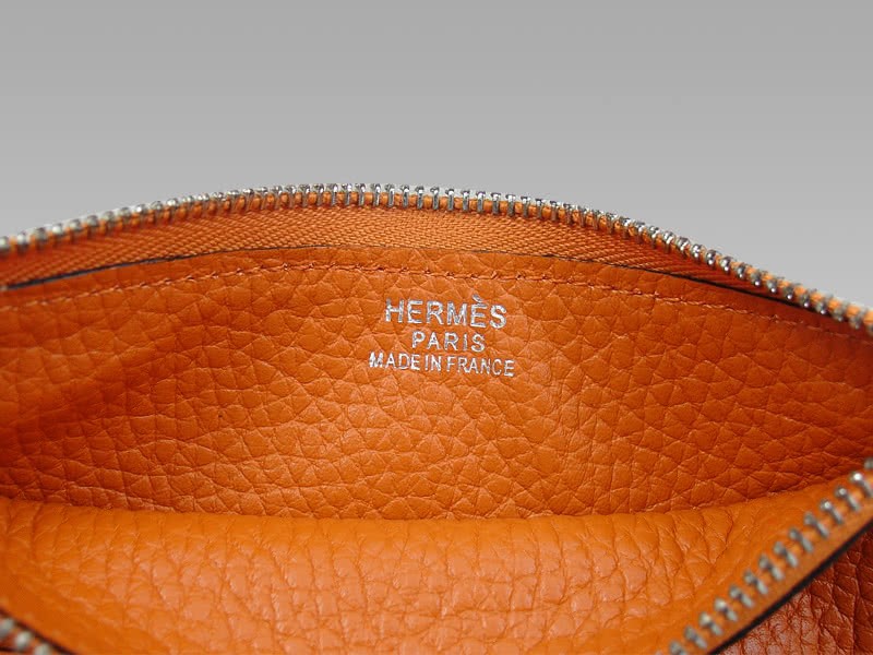 Hermes Dogon Togo Leather Wallet Purse Orange 11
