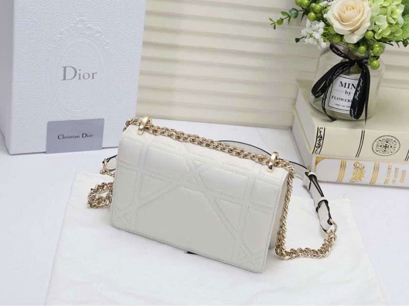 Dior Small Diorama Lambskin Bag White d05264 4