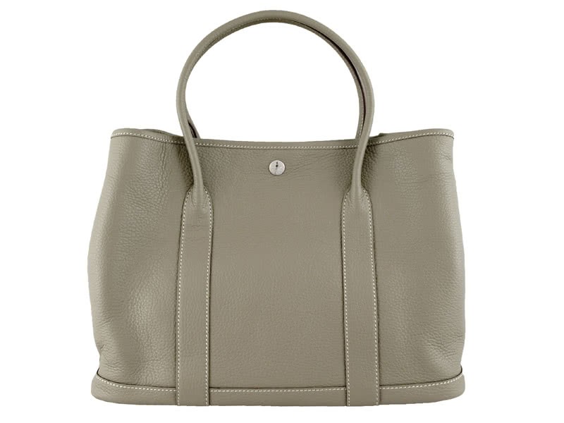 Hermes Garden Party Togo Leather Tote Bag Grey 1