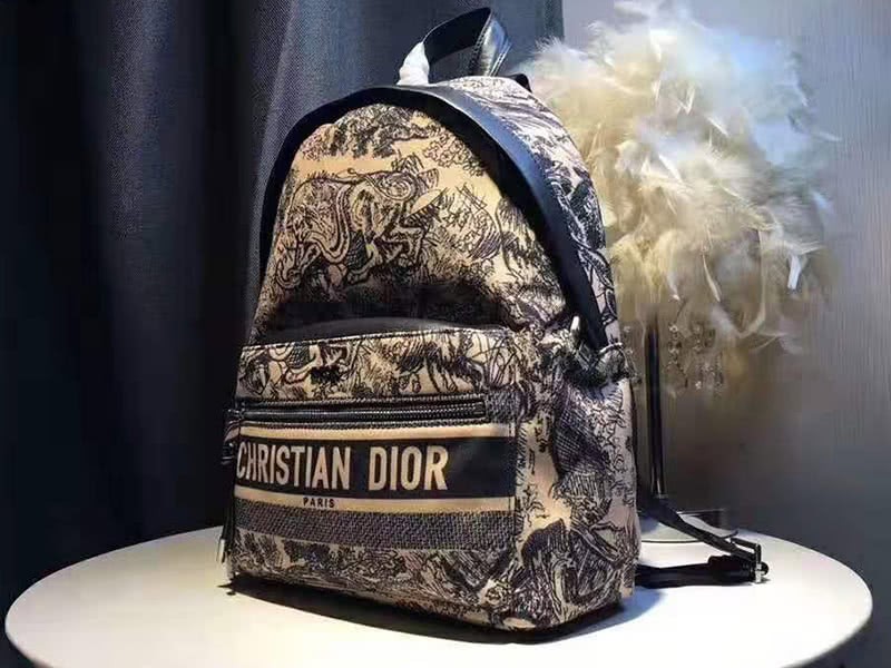 Dior Oblique With Christian Logo Backpack Lion Black 3