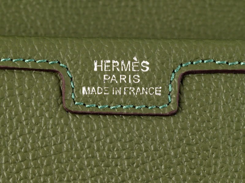 Hermes Flap Clutch Green 5